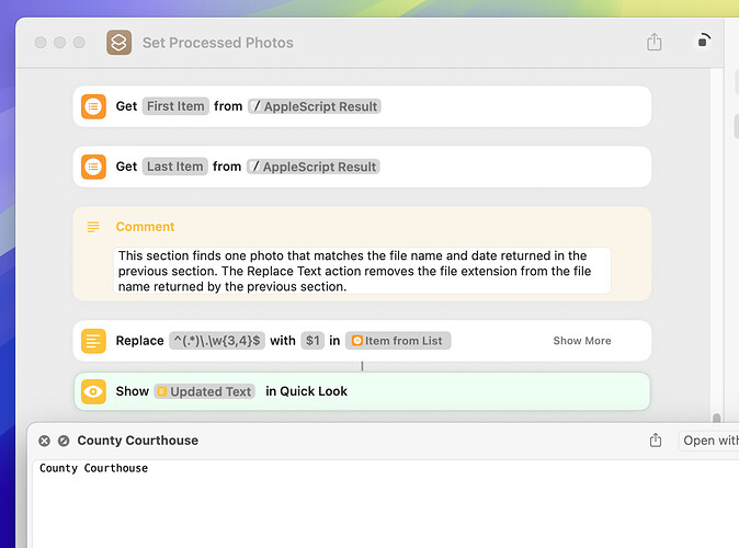 Replace Test Quick Look
