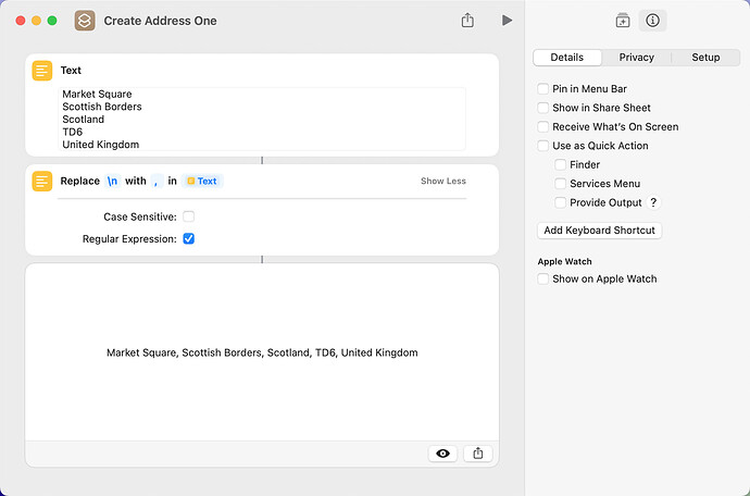 Create Address One