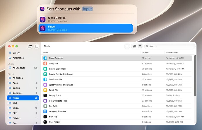 Sort Shortcuts