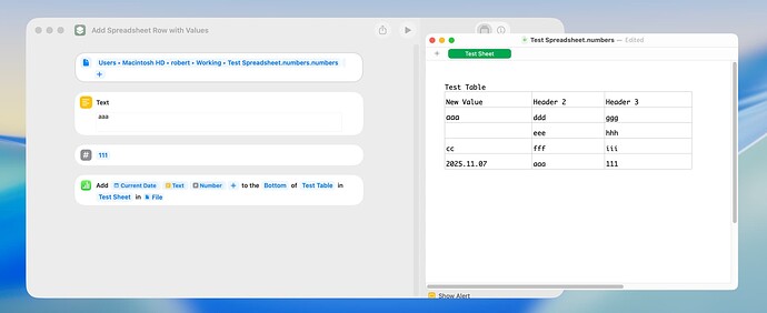 Add Spreadsheet Row with Values