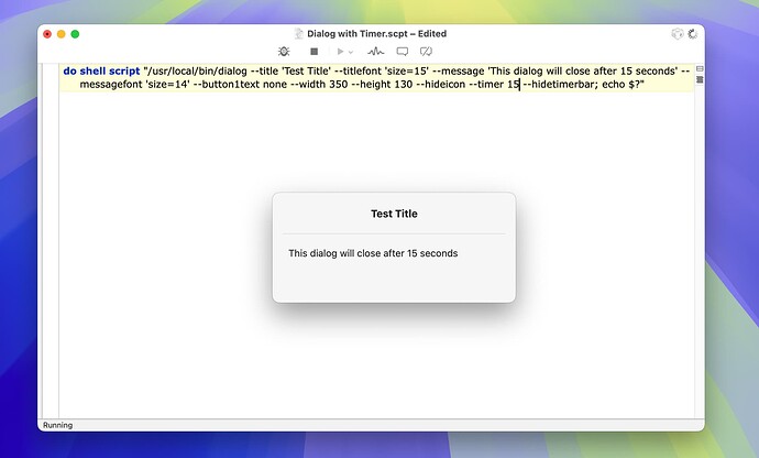 Dialog with Timer