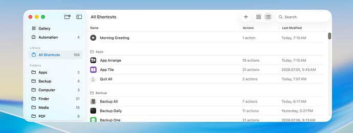 Shortcuts App