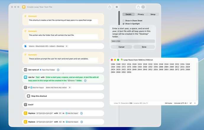 Create Leap Year Text File