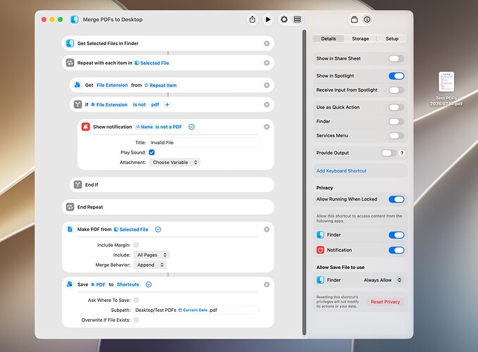 Merge Selected PDFs