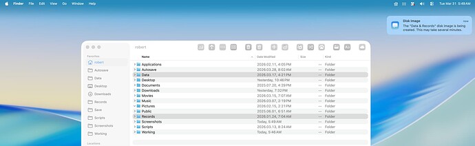 Disk Image with Notification