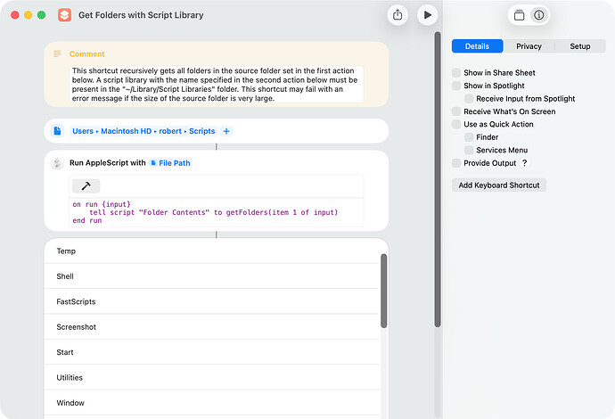 Get Folders with Script Library