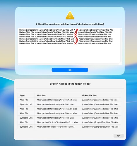 Broken Alias Dialogs