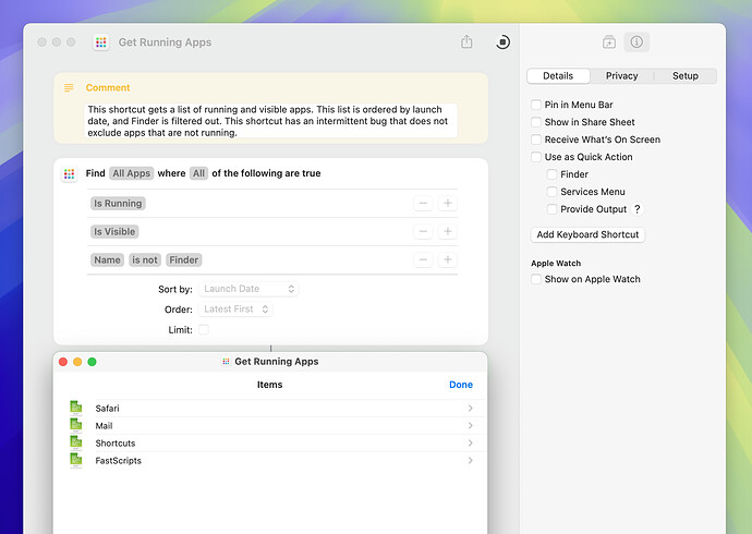 Get Running Apps
