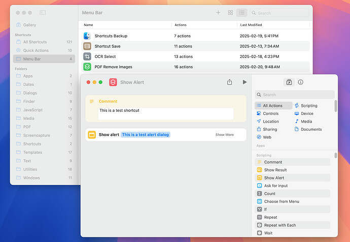 Shortcuts Example