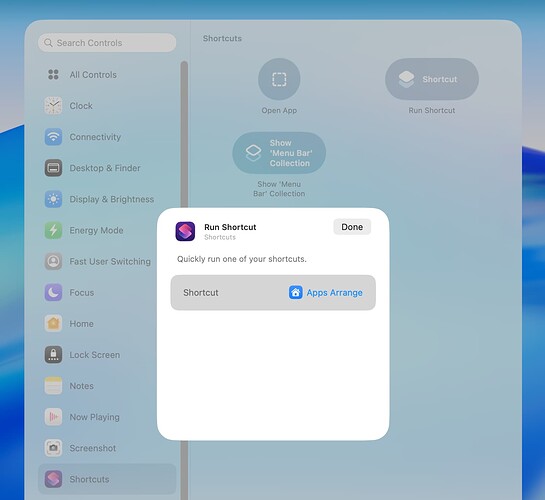 Add Shortcut to Menu Bar