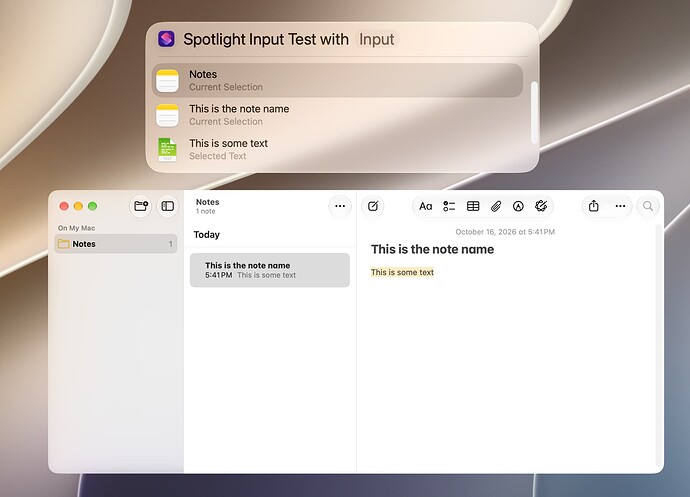 Spotlight Input Test