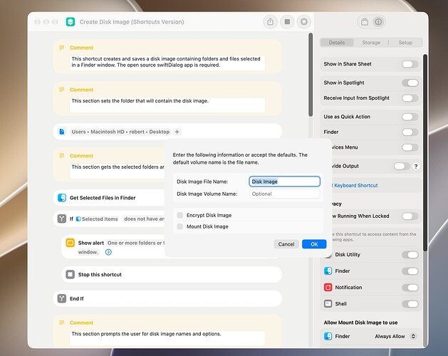 Create Disk Image (Shortcuts Version)