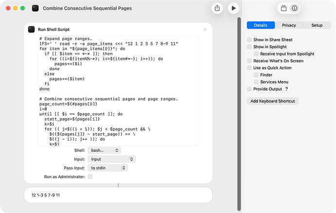 Combine Consecutive Sequential Pages