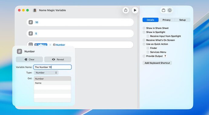 Name Magic Variable One