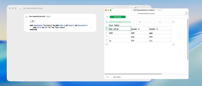 Set Spreadsheet Value