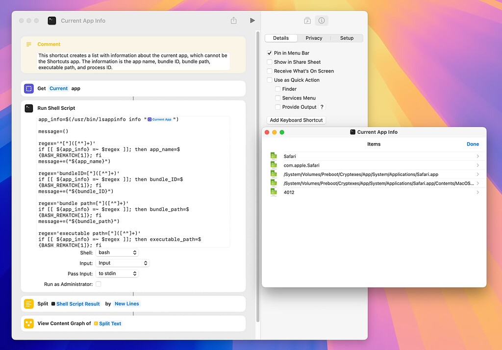 Running a Shell Script in a Shortcut - Shortcuts - MacScripter
