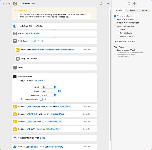 MDLS Metadata