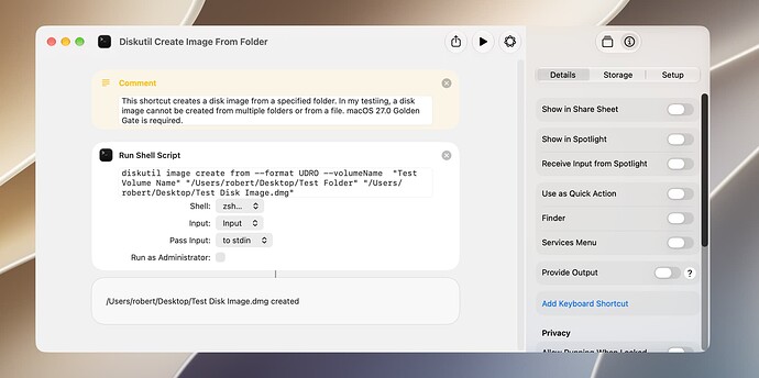 Diskutil Create Image from Folder
