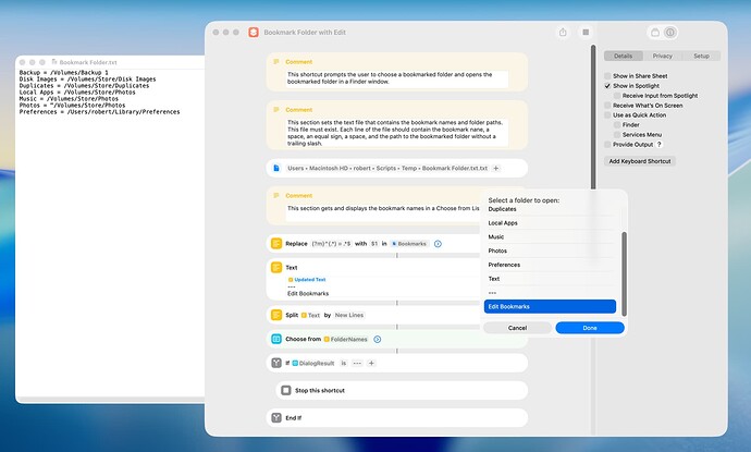 Bookmark Folder with Edit