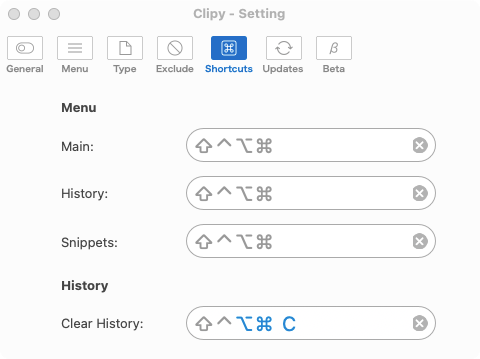 Clipy Settings
