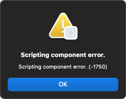 Scripting component error - related to permissions ?