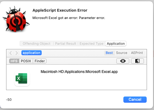 Applescript Error